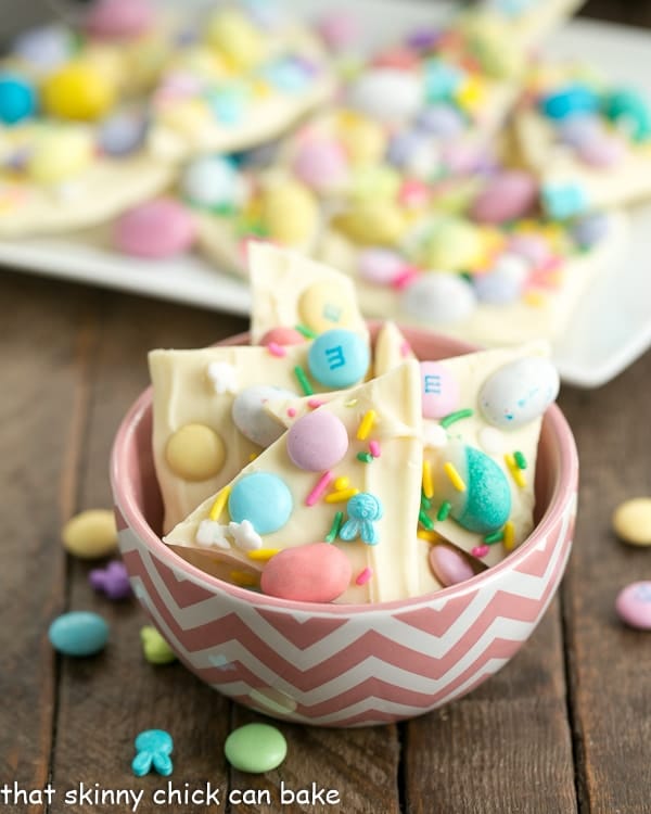 Easy White Chocolate Easter Bark - That Skinny Chick Can Bake