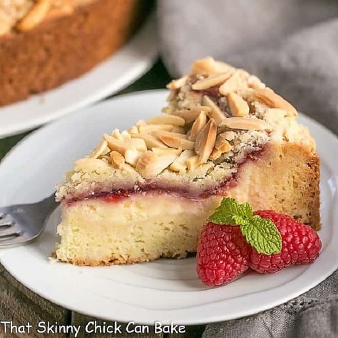 Raspberry Cream Cheese Coffee Cake - Perfect for Brunch! - That Skinny Chick Can Bake