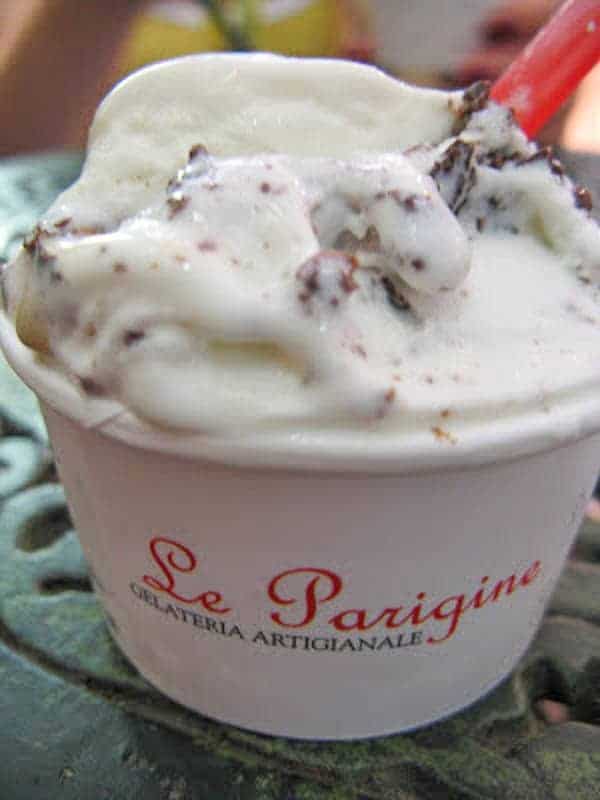 Italian Gelato in a paper cup in Florence, Italy