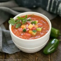 Wazpacho AKA watermelon gazpacho - A cold refreshing summer soup with tomatoes and watermelon!