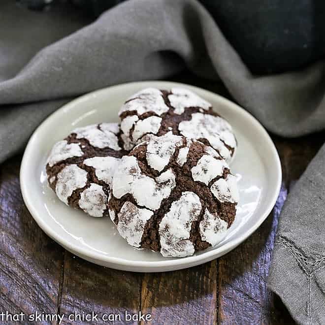 Chocolate Earthquake Cookies on a white dessert plate