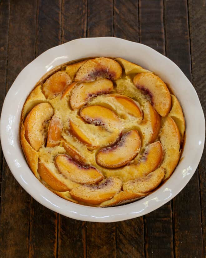 Baked Peach Clafoutis