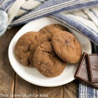 Chocolate Ginger Cookies | Crackled spiced cookies with chunks of semi-sweet chocolate