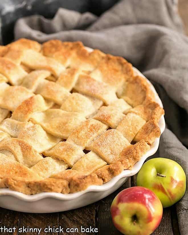 Perfect Apple Pie in a ceramic pie plate