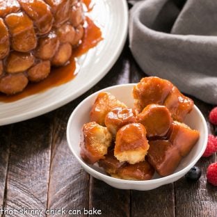 Easy monkey bread in a white bowl