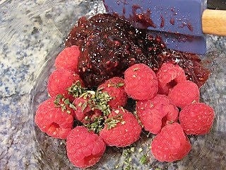 Raspberry Baked Brie Topping ingredients.