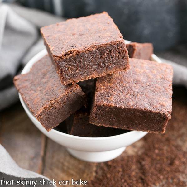 Palm Beach Mocha Brownies in a white bowl | When chocolate and coffee collide in a sublime brownie!