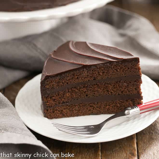 Slice of Triple Layer Cocoa Cake