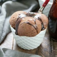 Chocolate Ice Cream with Fudge Sauce | Rich and dreamy double chocolate dessert!