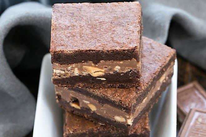 Symphony Toffee Brownies in a small square bowl