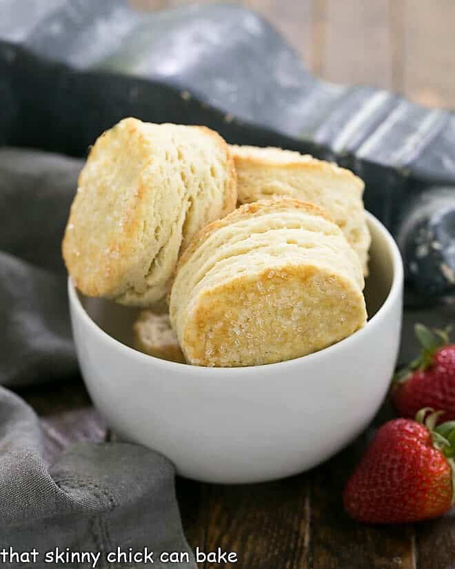 Bowl of flaky shortcake biscuits