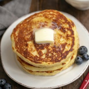 Buttermilk Pancakes with Blueberry Syrup
