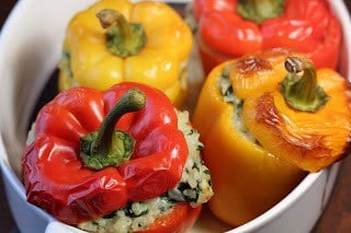 Dorie Greenspan's cheesy rice packed peppers