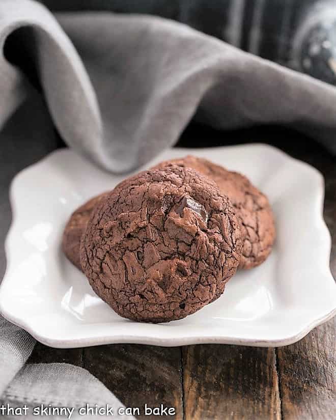 Black Gold Cookies on a small white plate