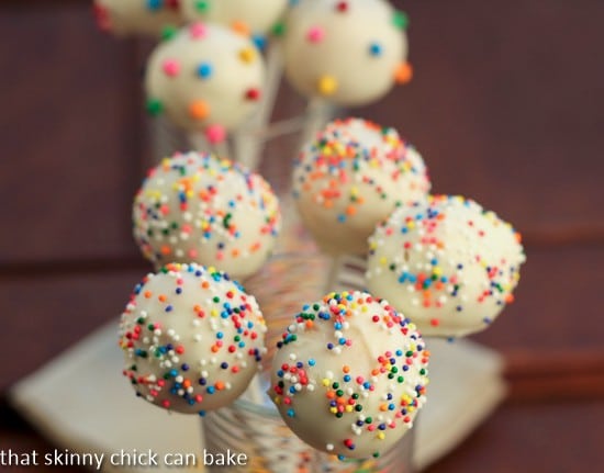 Cheesecake Pops covered with sprinkles