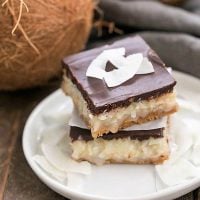 Coconut Mounds Bars - Fabulous coconut bars with a graham cracker crust and ganache topping