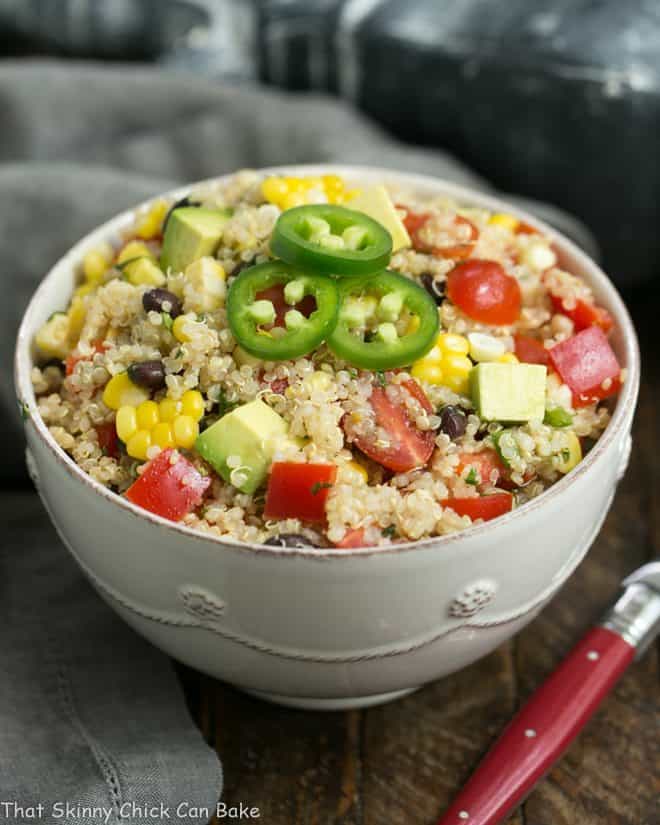 Quinoa Black Bean Salad with Lime Cumin Vinaigrette