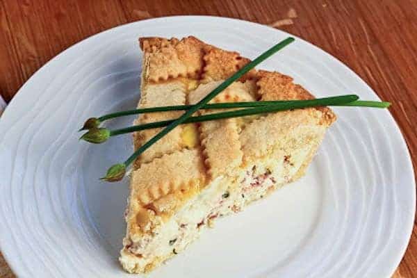 Pizza Rustica on a white plate