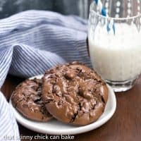 Flourless Chocolate Cookies | Dark, dense and chewy!!