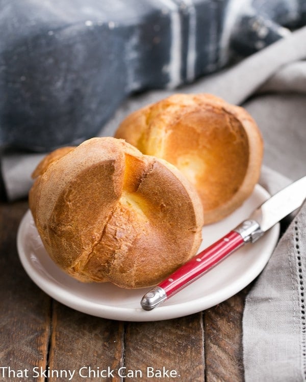 Perfect Popovers on an oval white plate