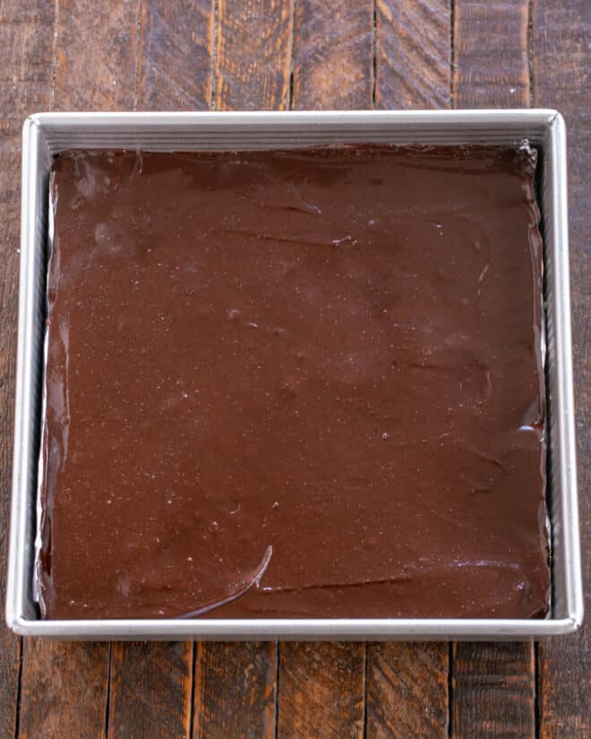 Top with brownie batter.