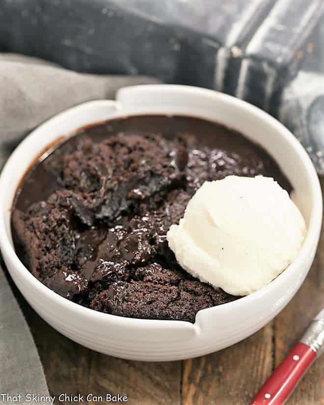 Hot Fudge Pudding Cake - Rich & Gooey -That Skinny Chick Can Bake