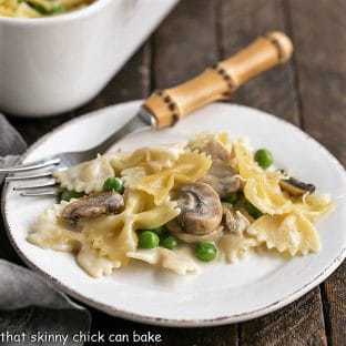 Turkey Tetrazzini on a small white plate