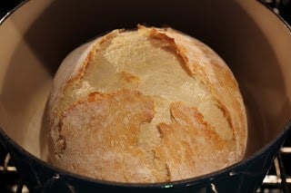 No-Knead Bread - a unique, easy bread recipe that results in a delicious, rustic loaf with an open crumb No Knead Bread in a Dutch Oven