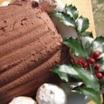 one end of a Bûche de Noël