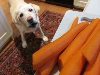 Bourbon Maple Glazed Carrots prep.