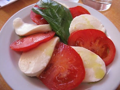 A real Italian Caprese salad in Siena, Italy.