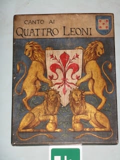 Quattro Leoni sign, Florennce Italy