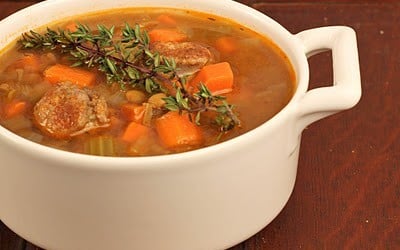 lentil and sausage soup~