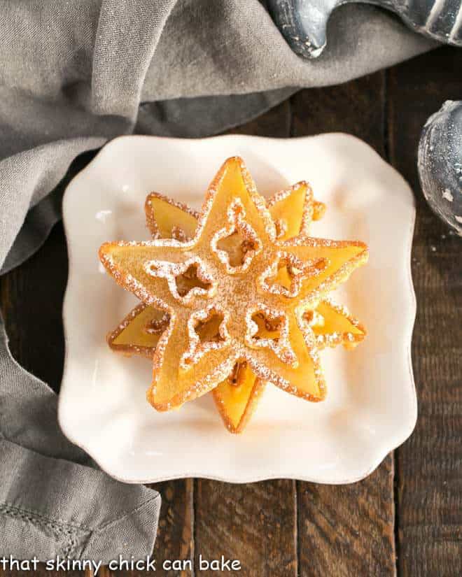 Two rosettes stacked on a square plate