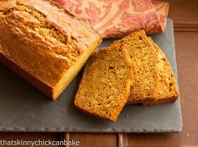 Overhead view of sliced Sweet Potato Bread 