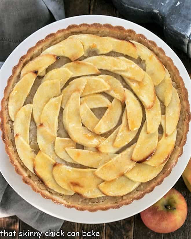 Overhead view of a French Apple Tart