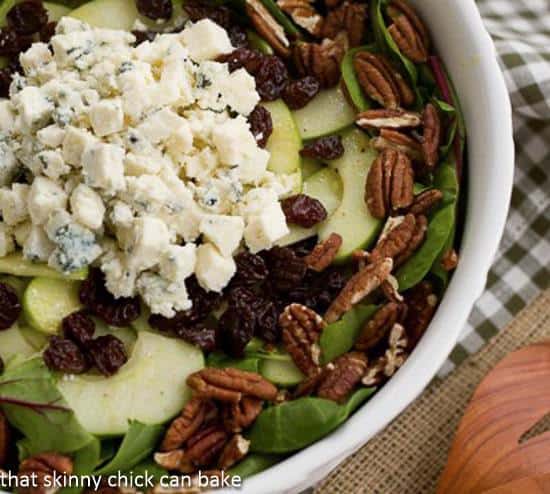  This Winter Salad with Apples, Pecans, Blue Cheese and Dried Cherries will make you forget that the availability of garden tomatoes and lettuces are months and months away!
