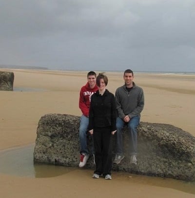 Kids on Normandy Beach, France