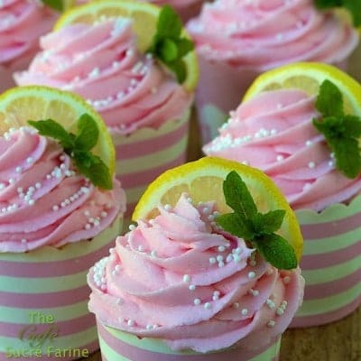 Pink Lemonade Cupcakes close up view