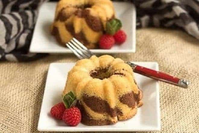 mini zebra bundt cakes