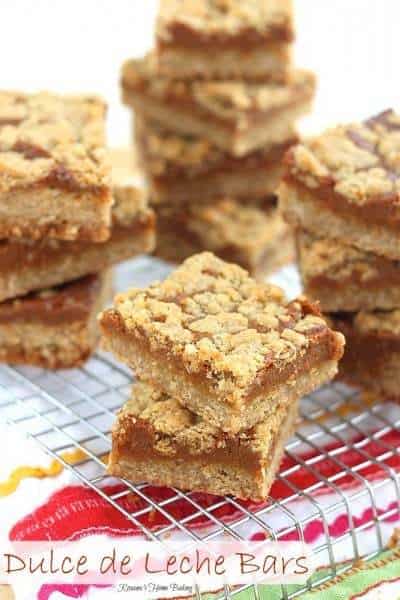 Dulce de Leche Bars on a wire rack