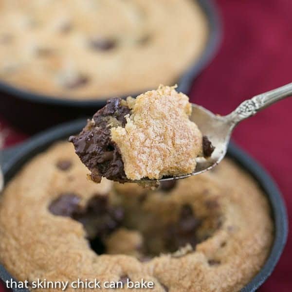 Skillet Chocolate Chip Cookie | A gooey, chewy cookie baked in a skillet!