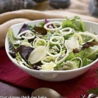 Fennel and Gorgonzola Salad in a white salad bowl