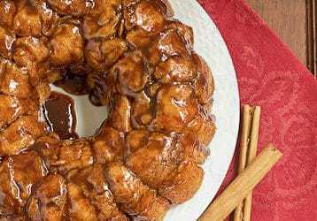 Cinnamon Monkey Bread on white plate