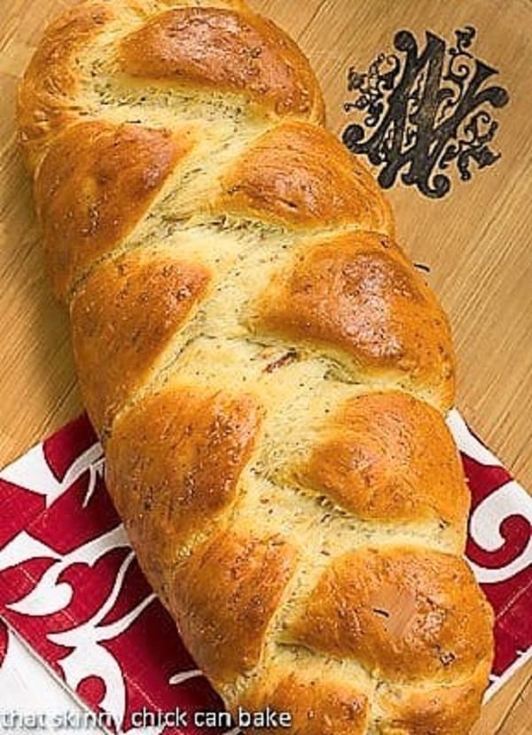 Overhead view of a Parmesan Prosciutto Loaf.