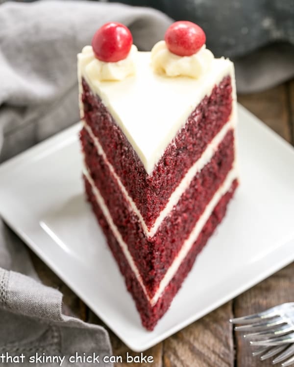 Red Velvet Cake with White Chocolate Cream Cheese Frosting | Triple layered decadence.