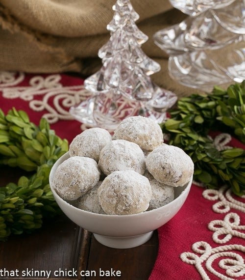 Toffee Noel Nut Balls (Mexican wedding cookies) made extraordinary by adding chopped Heath bars to the batter. A new twist on a classic holiday recipe. #BringtheCOOKIES