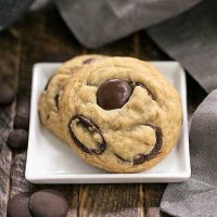 Southern Living's BEST Chocolate Chip Cookies on a square white plate