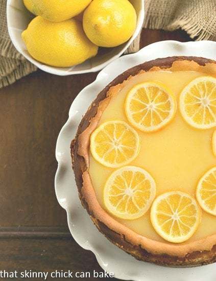 Lemon Bar Cheesecake | A luscious citrus cheesecake loaded with lemon curd