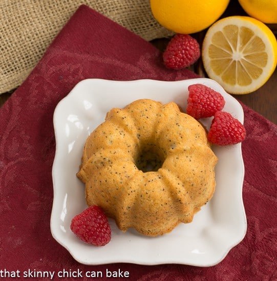 Meyer Lemon Poppy Seed Tea Cakes - citrus laden quick breads baked in festive mini Bundt pans!
